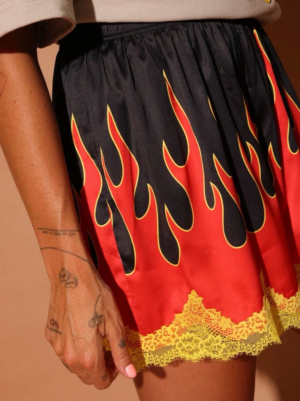 Burnt Toast Liar Liar Shorts on Fire Lace Shorties L/XL